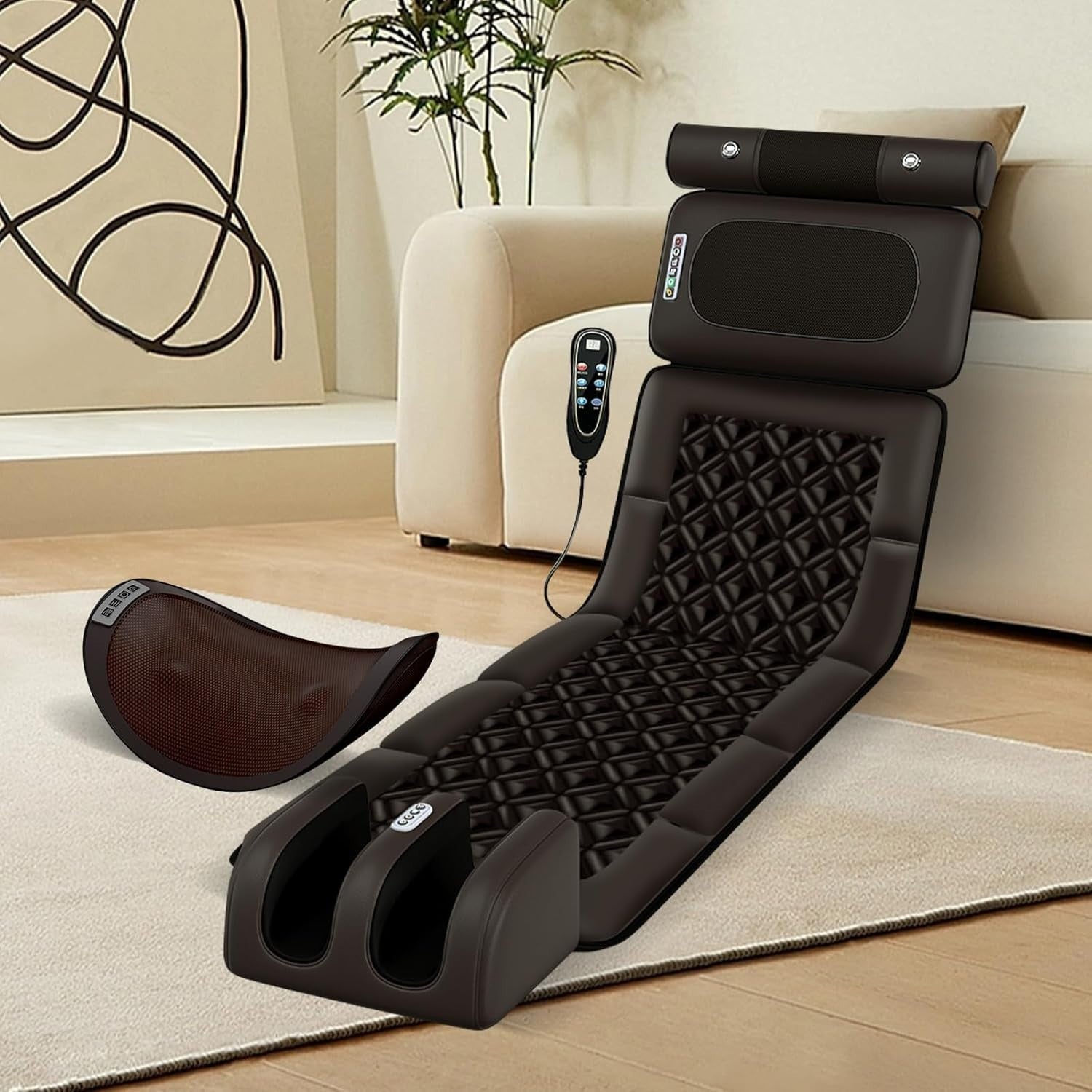 Full Body Electric Massage Mat with Heat Shiatsu Neck Back Foot Relaxation