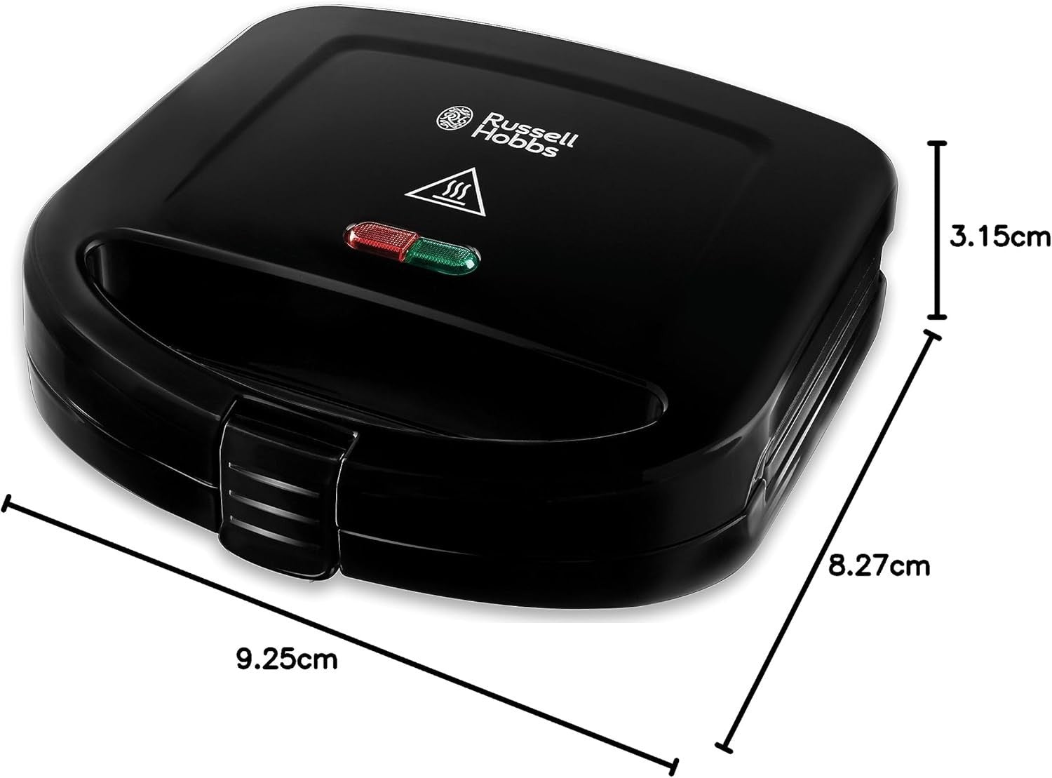 2-Slice Sandwich Toaster Non-Stick Plates Temperature Control Black