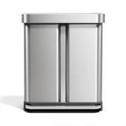 58L Dual Compartment Recycling Pedal Bin Soft Close Stainless Steel