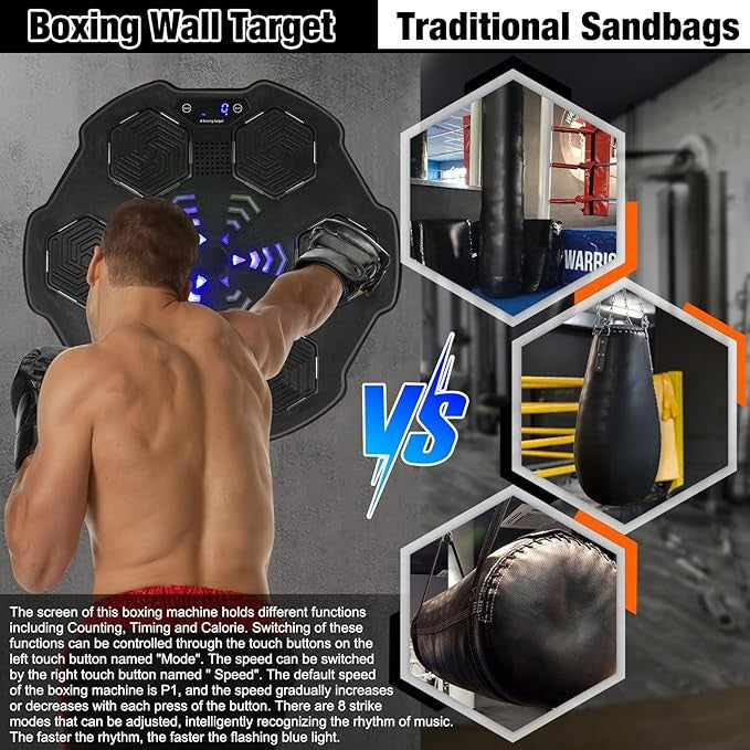 Smart Music Boxing Machine LED Wall Target Interactive Reaction Trainer