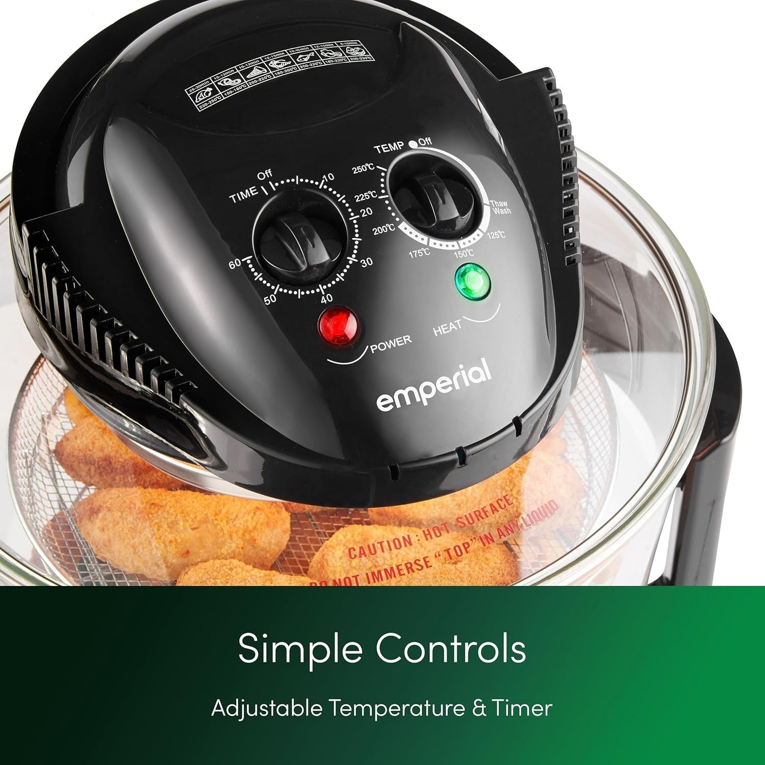 Halogen Convection Air Fryer Oven 17L | Rapid Cook, Self-Clean, Timer