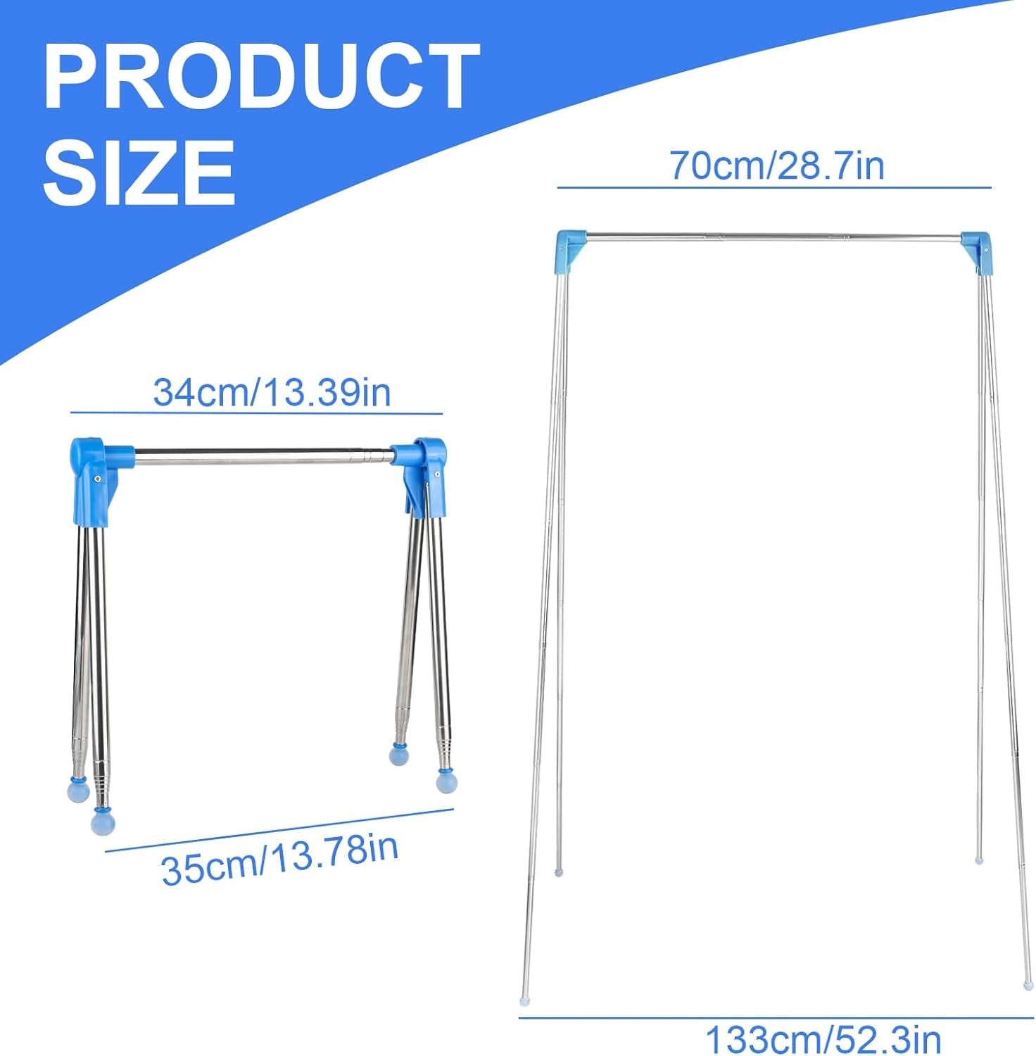 Portable Clothes Drying Rack Folding Travel Laundry Rail Compact Lightweight