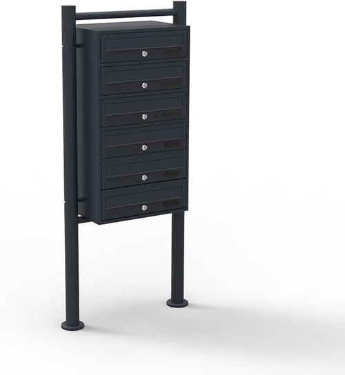 Multi Door Mailbox System 6 Compartment Secure Lockable Post Pillar Stand