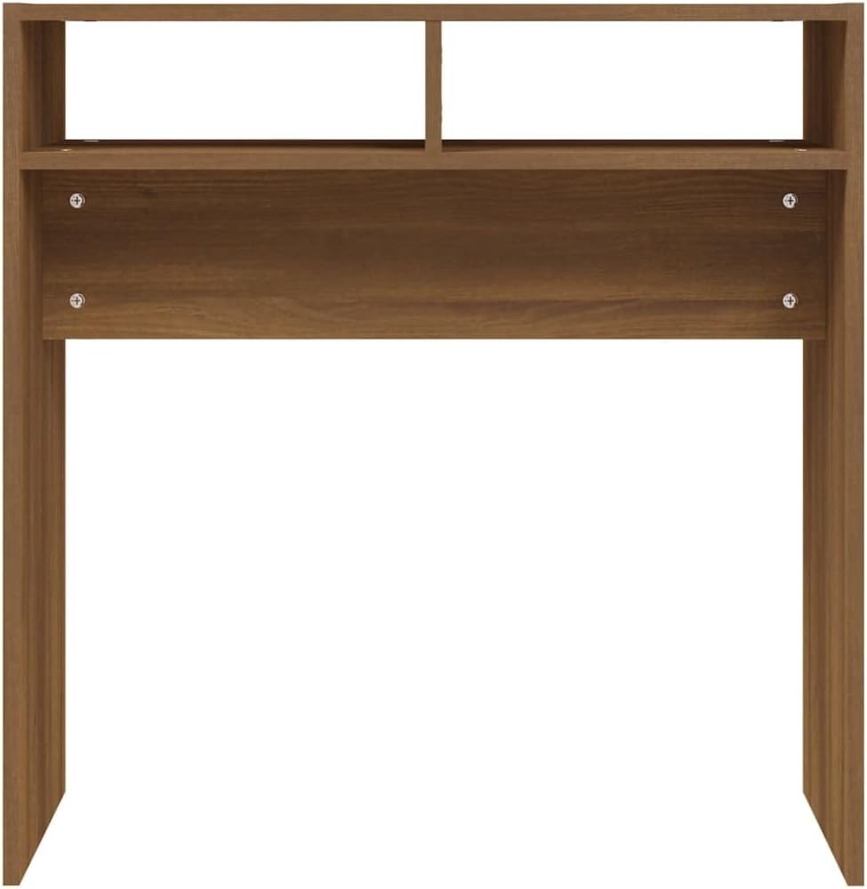 Compact Modern Console Table with Storage, Brown Oak, 105x30x80cm