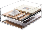 2 Pack Vertical A4 Letter Tray Stackable Clear Acrylic Desk File Organizer