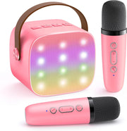 Kids Karaoke Machine 2 Wireless Bluetooth LED Speaker Gift
