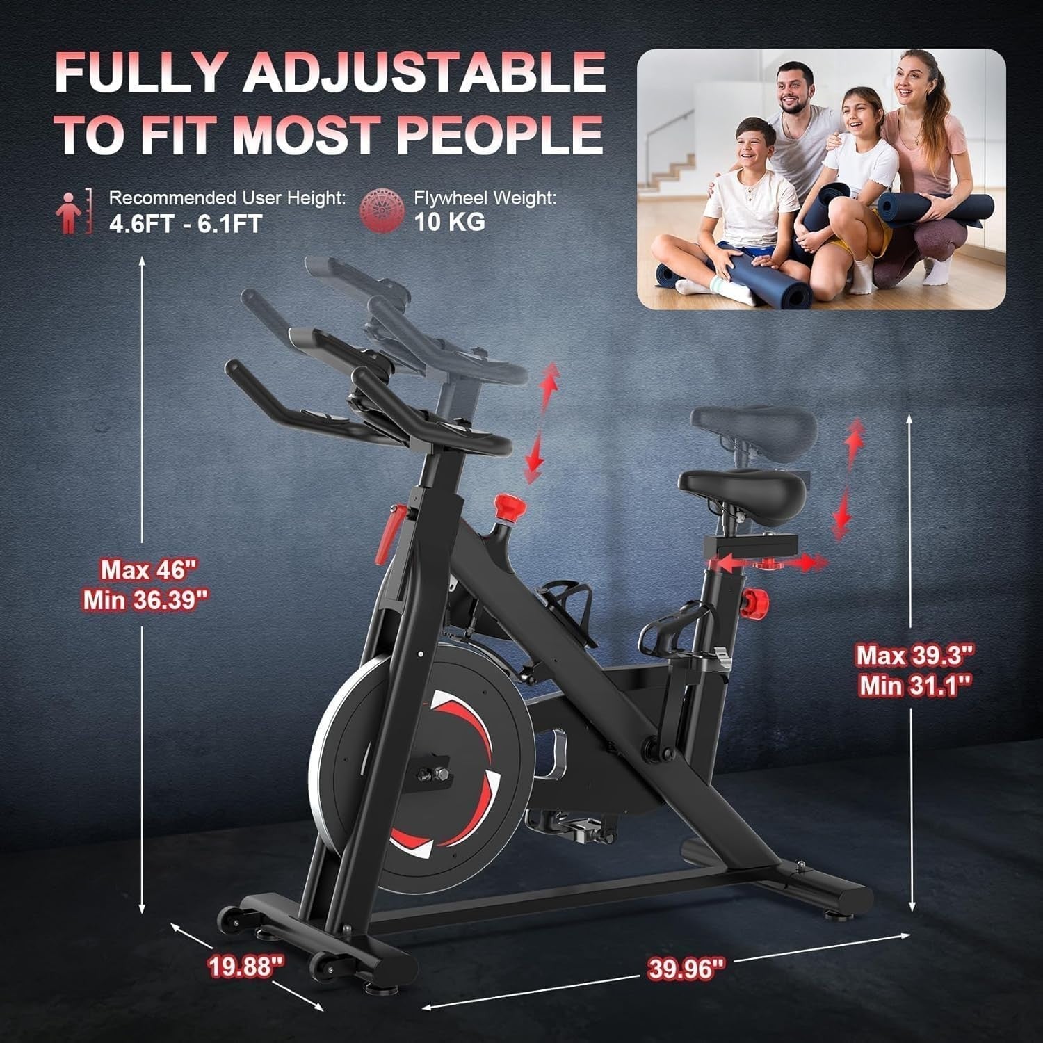Quiet Magnetic Exercise Bike for Home w/ LCD Display, Heart Rate & 35lb Flywheel