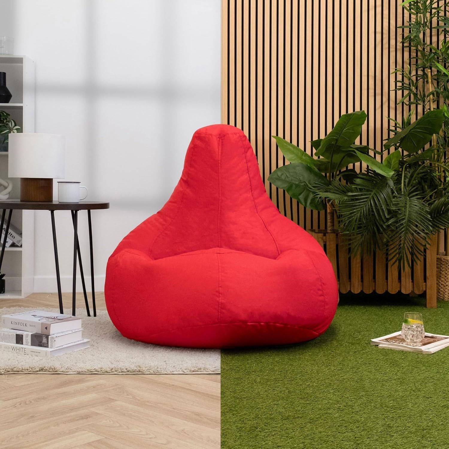 Waterproof Red Gaming Bean Bag Chair Indoor Outdoor Recliner Seat