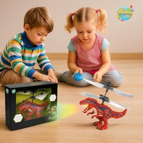 Toyana LED Flying Dinosaur Drone for Kids 6+ | Gesture Control RC Dragon Toy