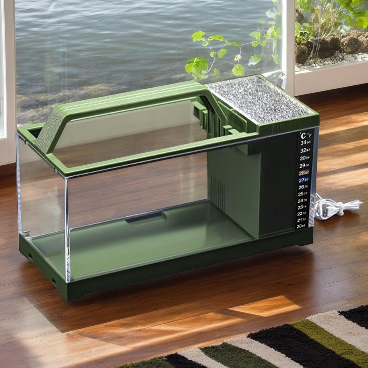 Small LED Fish Tank with Quiet Filtration Pump | Desktop Aquarium Kit