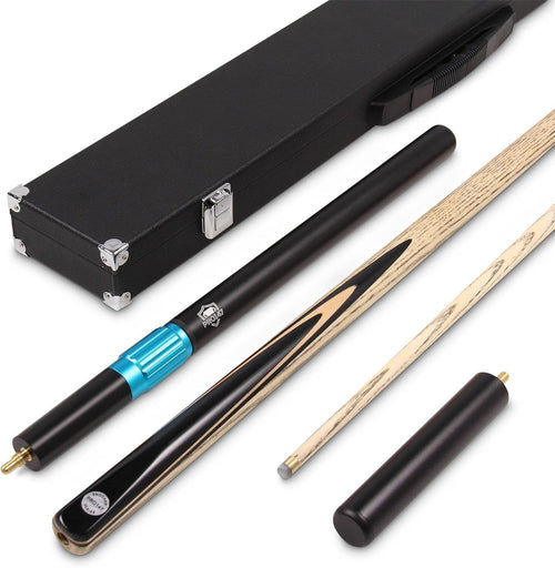 57" Centre Joint Ash Snooker Pool Cue Set 9.5mm Tip Case Extension