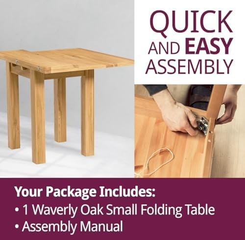 Folding Oak Dining Table 110cm Extendable Rectangular Kitchen Table