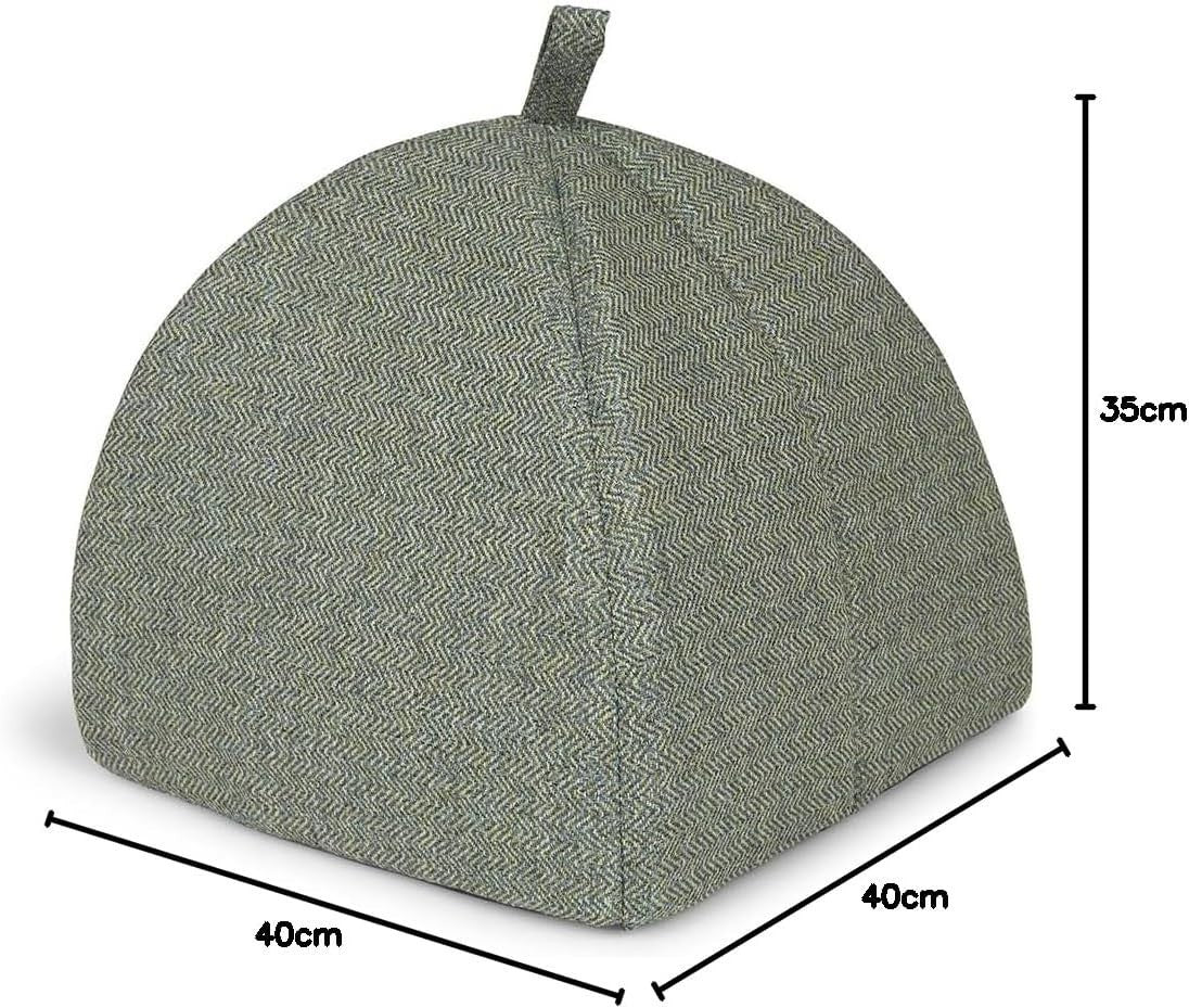 Sage Herringbone Cat Igloo Bed Cozy Pet Hideaway Soft Cushion 40x40x35