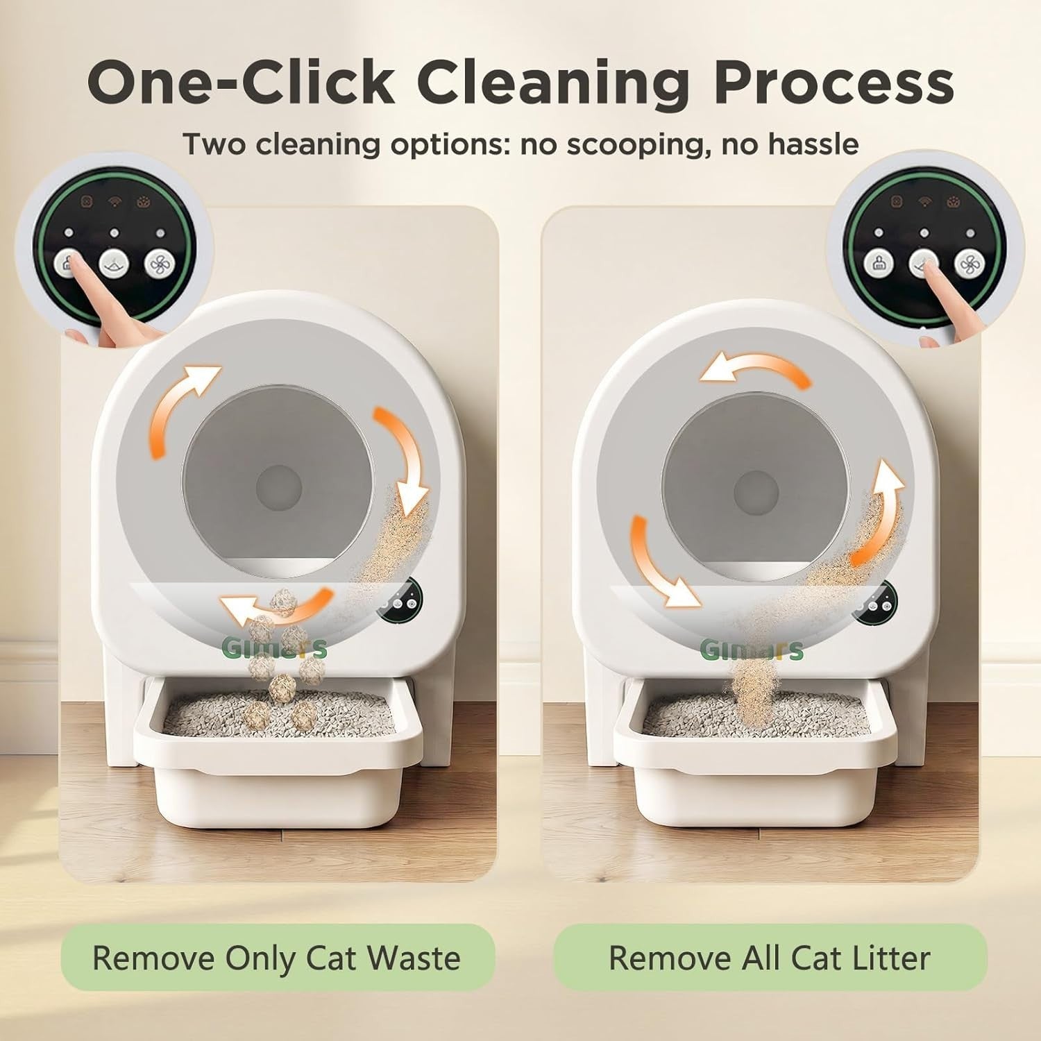 XXL Self Cleaning Cat Litter Box App Control 90L Odor Control Auto