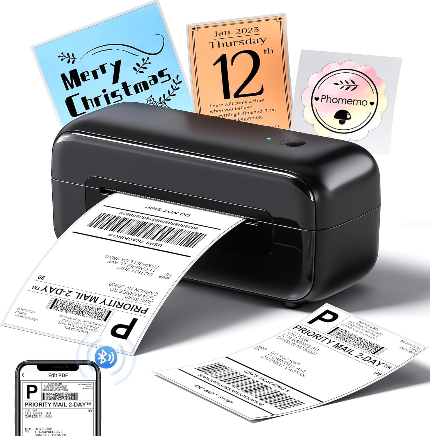 Bluetooth Thermal Shipping Label Printer 4x6 USB
