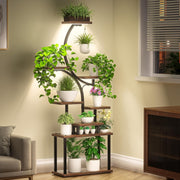 157cm 8 Tier Metal Plant Stand with Grow Lights Indoor Tall Flower Shelf
