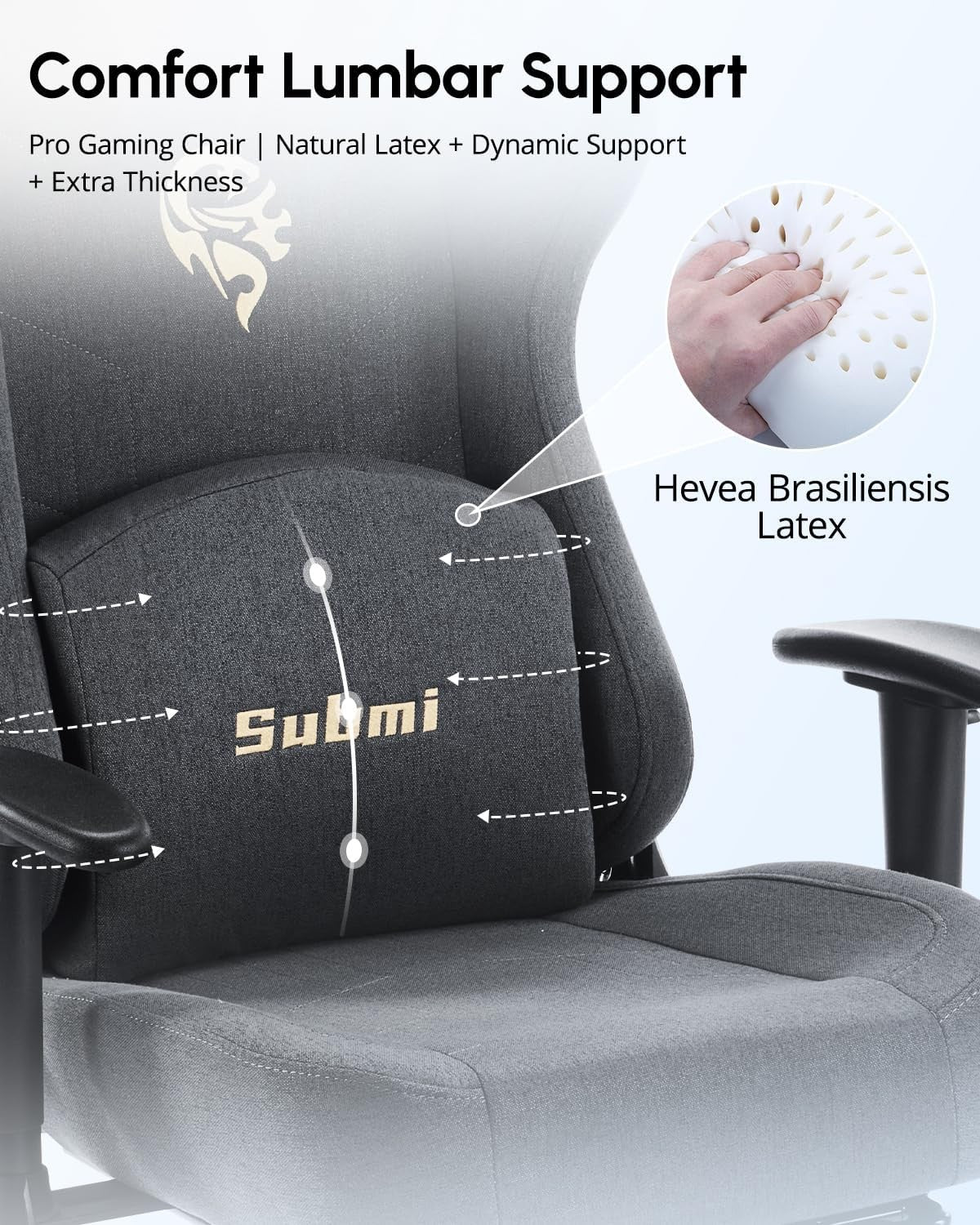 Gaming Chair 165° Recliner w/ Footrest Ergonomic Fabric 350lbs Grey
