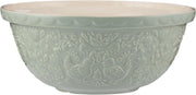 Luxury 4L Ceramic Mixing Bowl 29cm Embossed Farmhouse Design