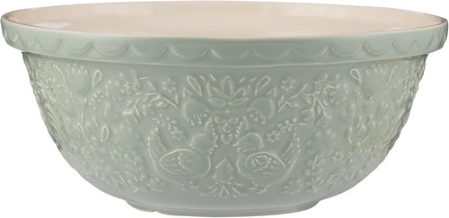 Luxury 4L Ceramic Mixing Bowl 29cm Embossed Farmhouse Design