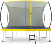Rectangular Garden Trampoline 3.66x2.44m Safety Enclosure Ladder 130KG