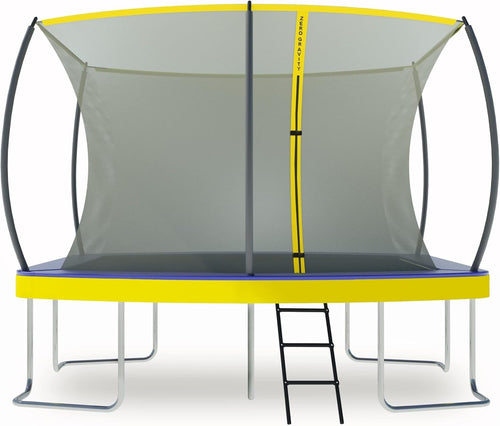 Rectangular Garden Trampoline 3.66x2.44m Safety Enclosure Ladder 130KG