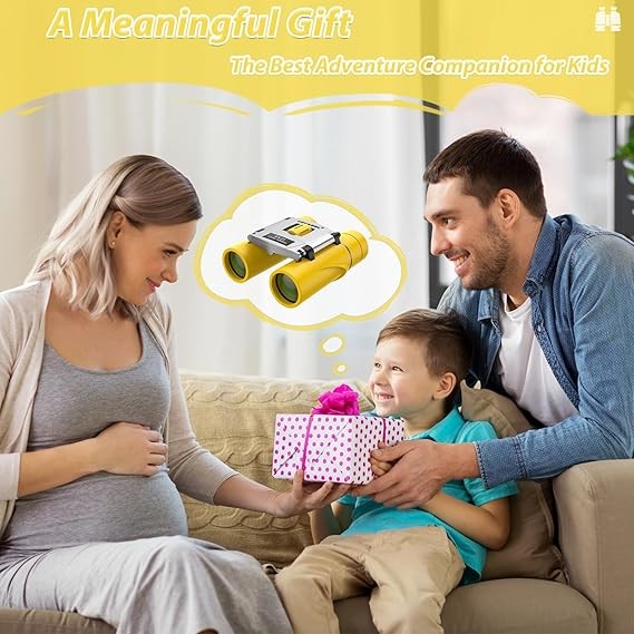 8x21 Waterproof Kids Compact Binoculars Mini Travel Bird Watching Yellow