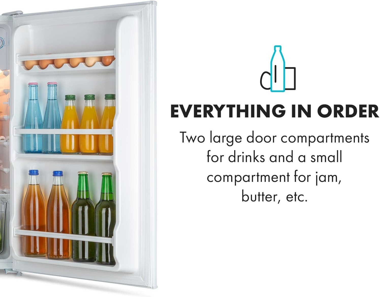 Mini Fridge 90L Freezer Combo White Writable Door 2-Door Refrigerator
