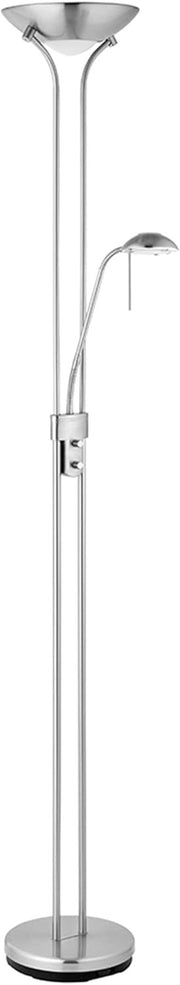 Mother & Child Uplighter Floor Lamp Reading Light Satin Chrome Dimmable
