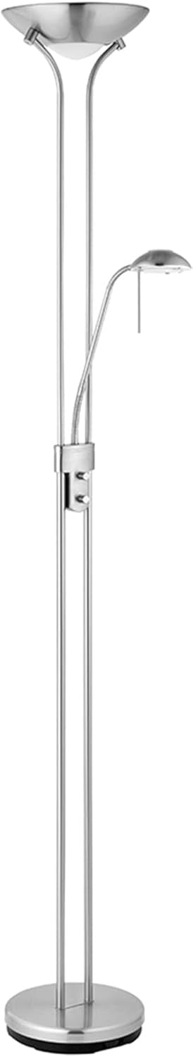 Mother & Child Uplighter Floor Lamp Reading Light Satin Chrome Dimmable