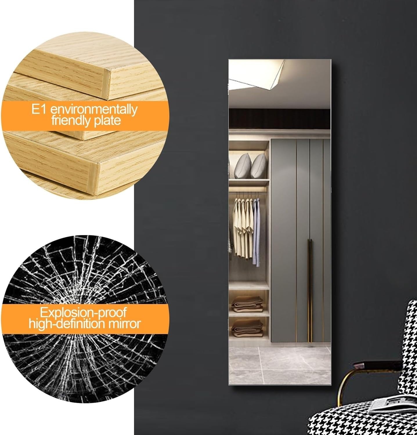 Lighted Full Length Jewelry Armoire Lockable Mirror Storage Cabinet Brown