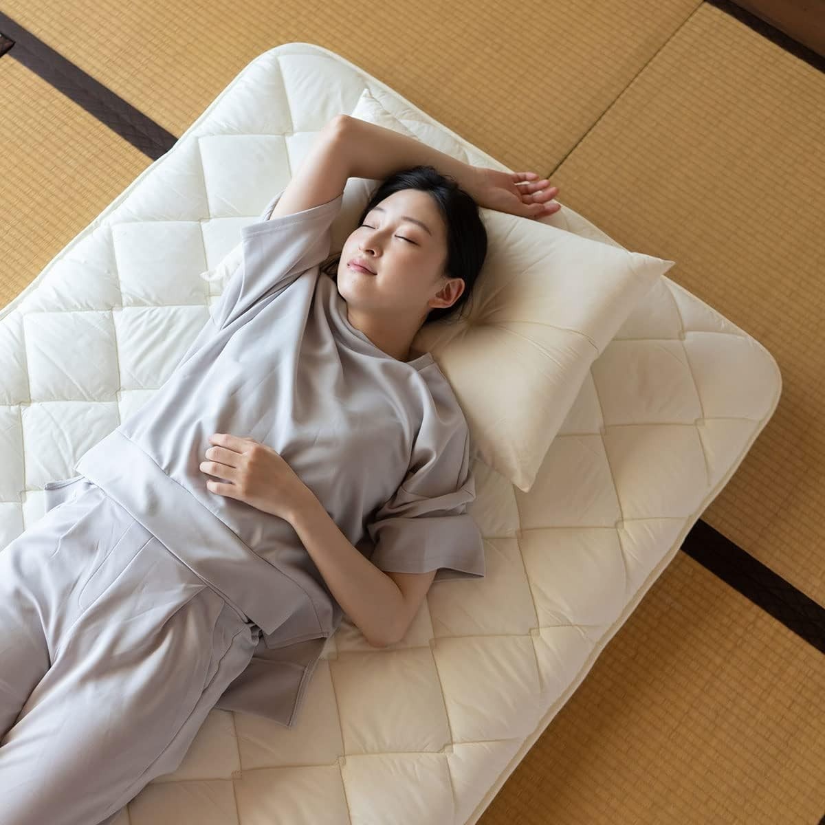 Foldable Floor Futon Mattress Single 3-Layer Cotton Tatami Bed Firm