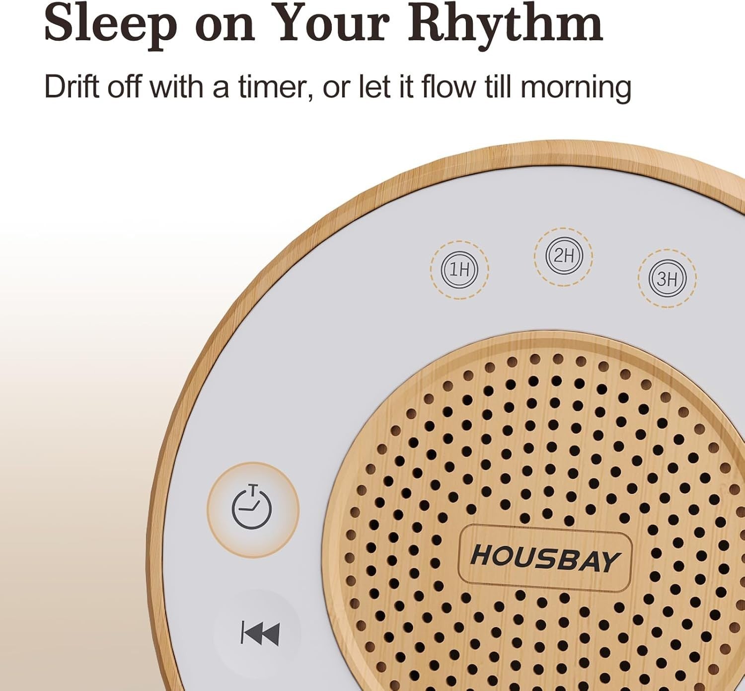 White Noise Machine for Sleeping, 31 Soothing Nature Sounds, Wood Design