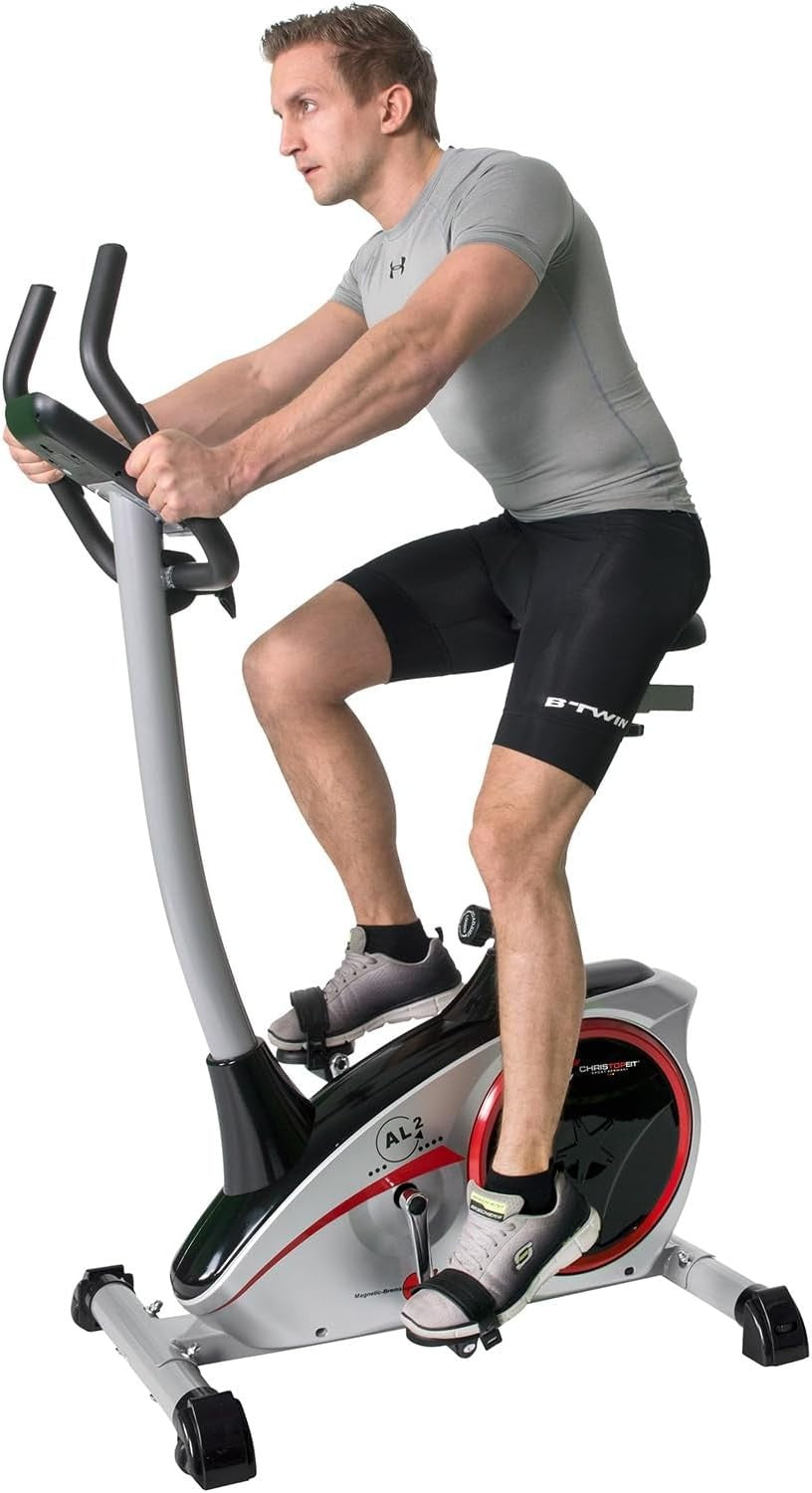 Motorised Magnetic Exercise Bike 24-Level Resistance 17 Programs LCD Silver