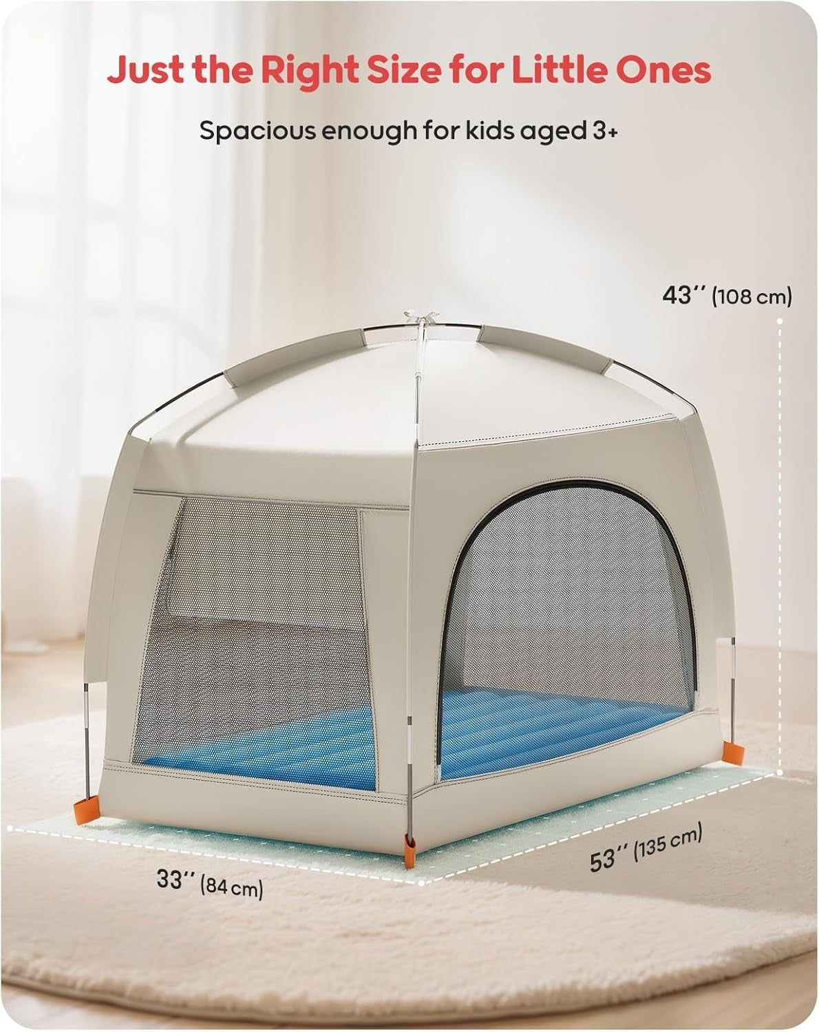 Toddler Inflatable Travel Bed with Tent Kids Air Mattress Camping Ages 3+