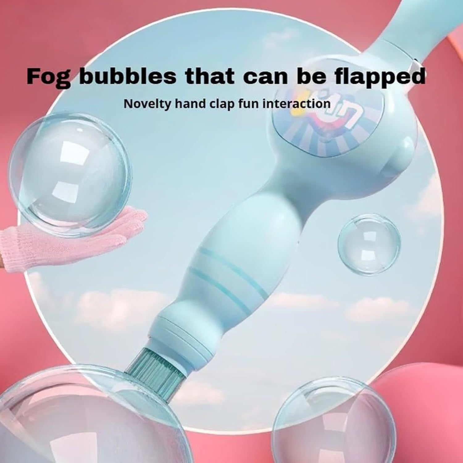 Smoke Bubble Wand Fog Effect Magic Bubble Gun Toy Blue