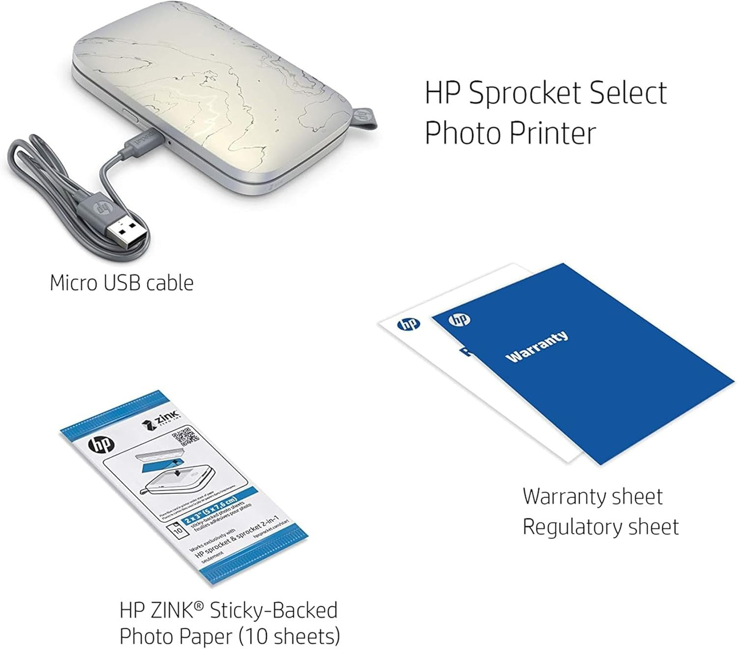 Eclipse Portable HP Sprocket Select Instant Photo Printer Bluetooth