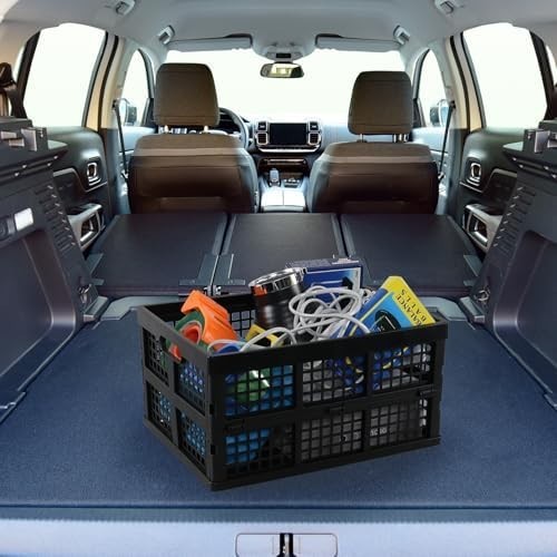 4 Pack Foldable Storage Crates Stackable Plastic Boxes 34L