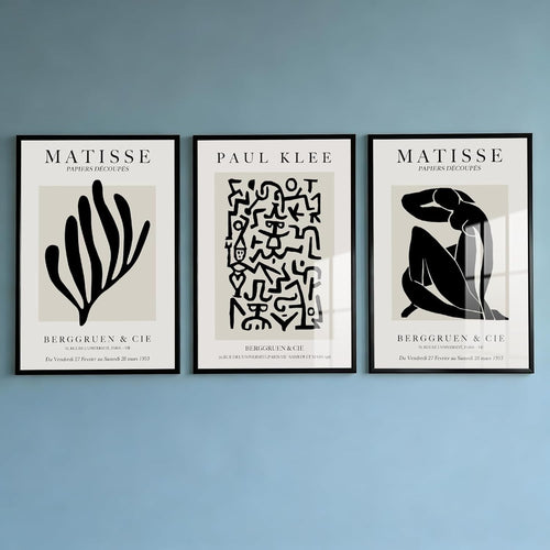 Abstract Canvas Wall Art Set of 3 Beige Neutral Vintage Prints A2 Unframed