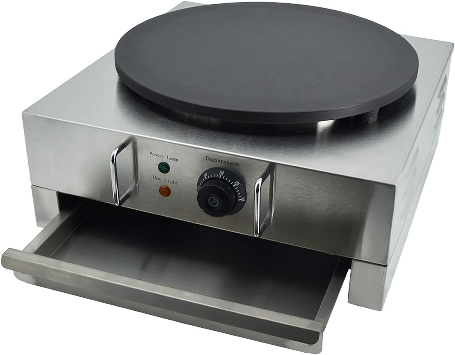 40cm Commercial Electric Crepe Maker 3000W Non-Stick Stainless Steel Hotplate