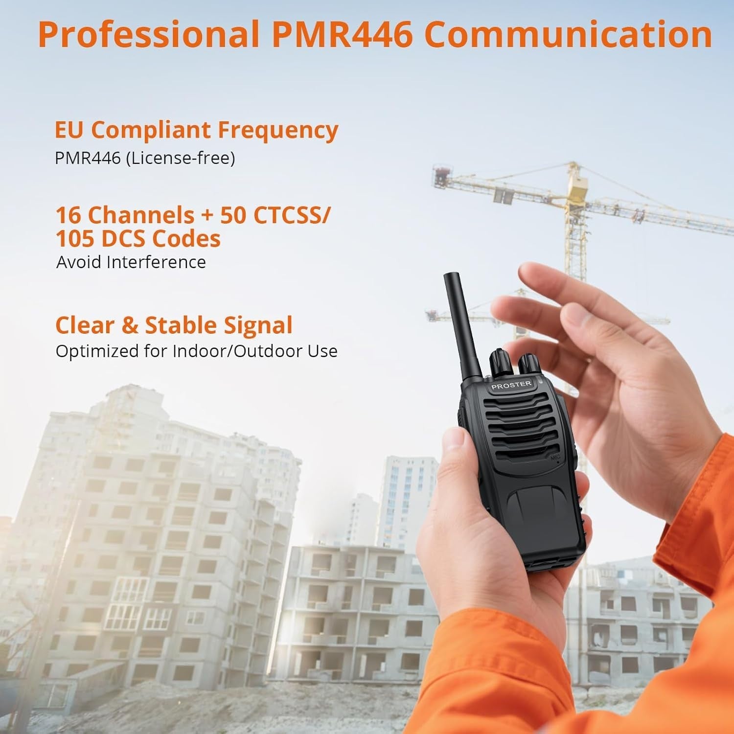 Proster Walkie Talkies 4 Pack Long Range Rechargeable VOX 2 Way Radio