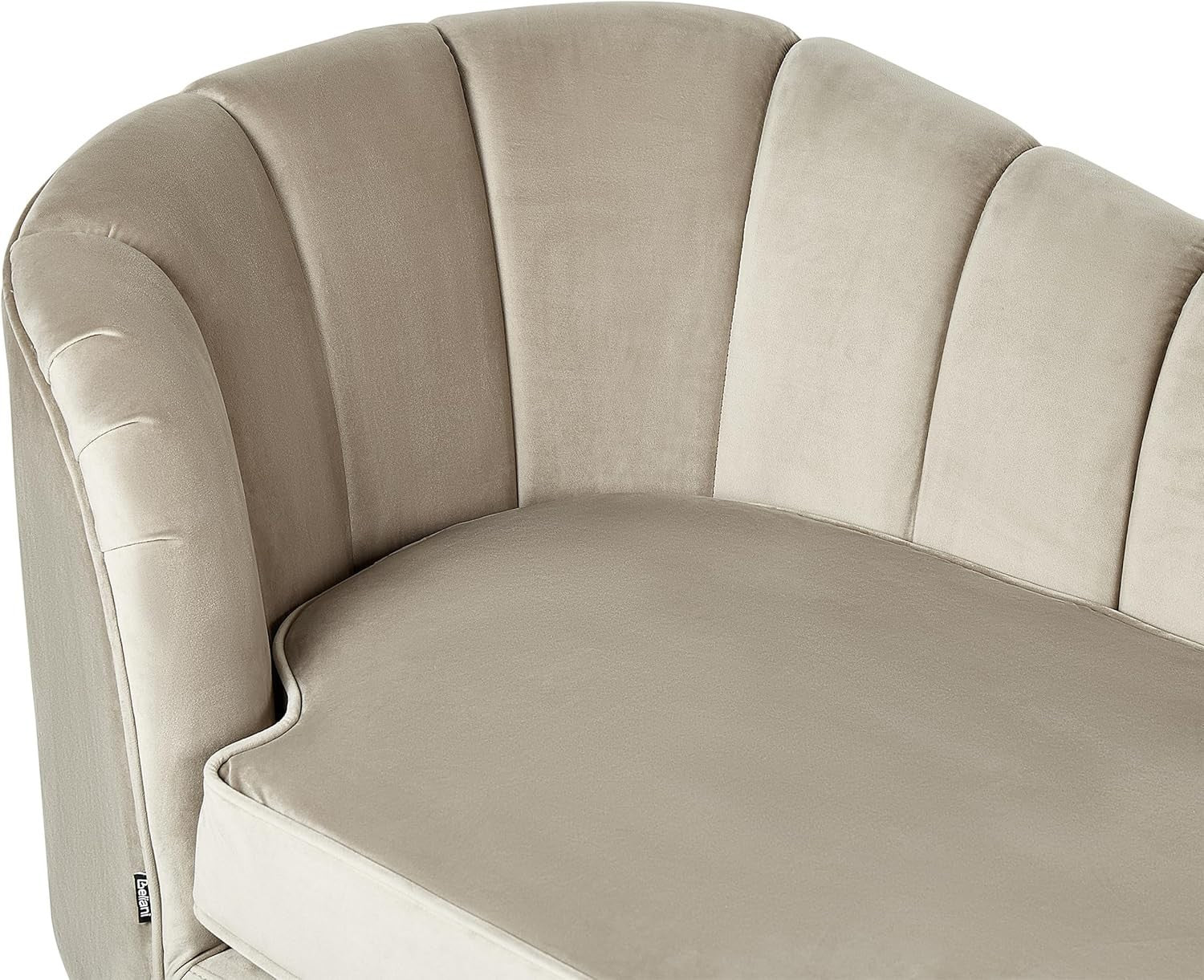 Beige Velvet Chaise Lounge Sofa | Left Hand, Modern Legs, Soft Upholstery