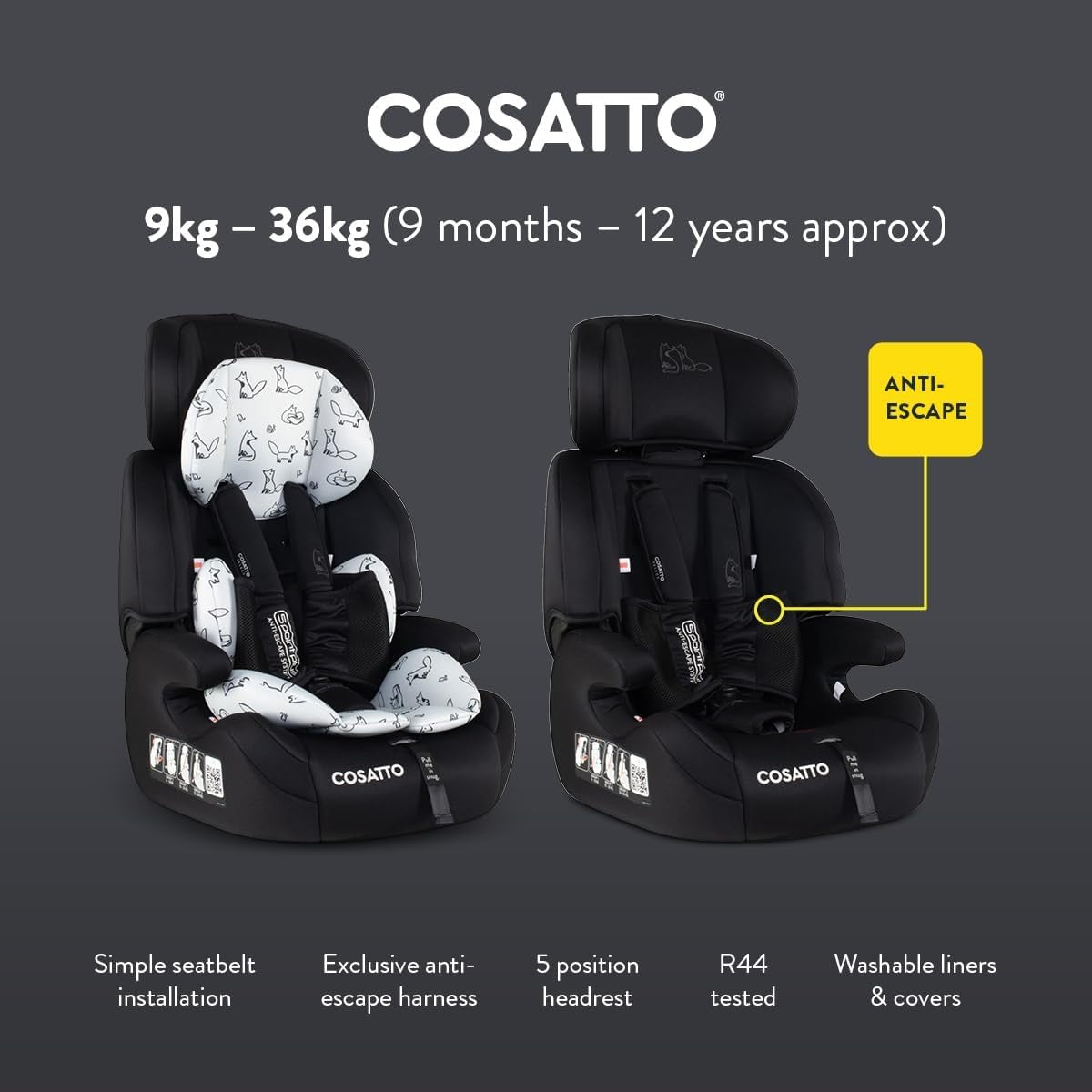 Group 1 2 3 Car Seat 9–36kg Forward Facing Impact Protection