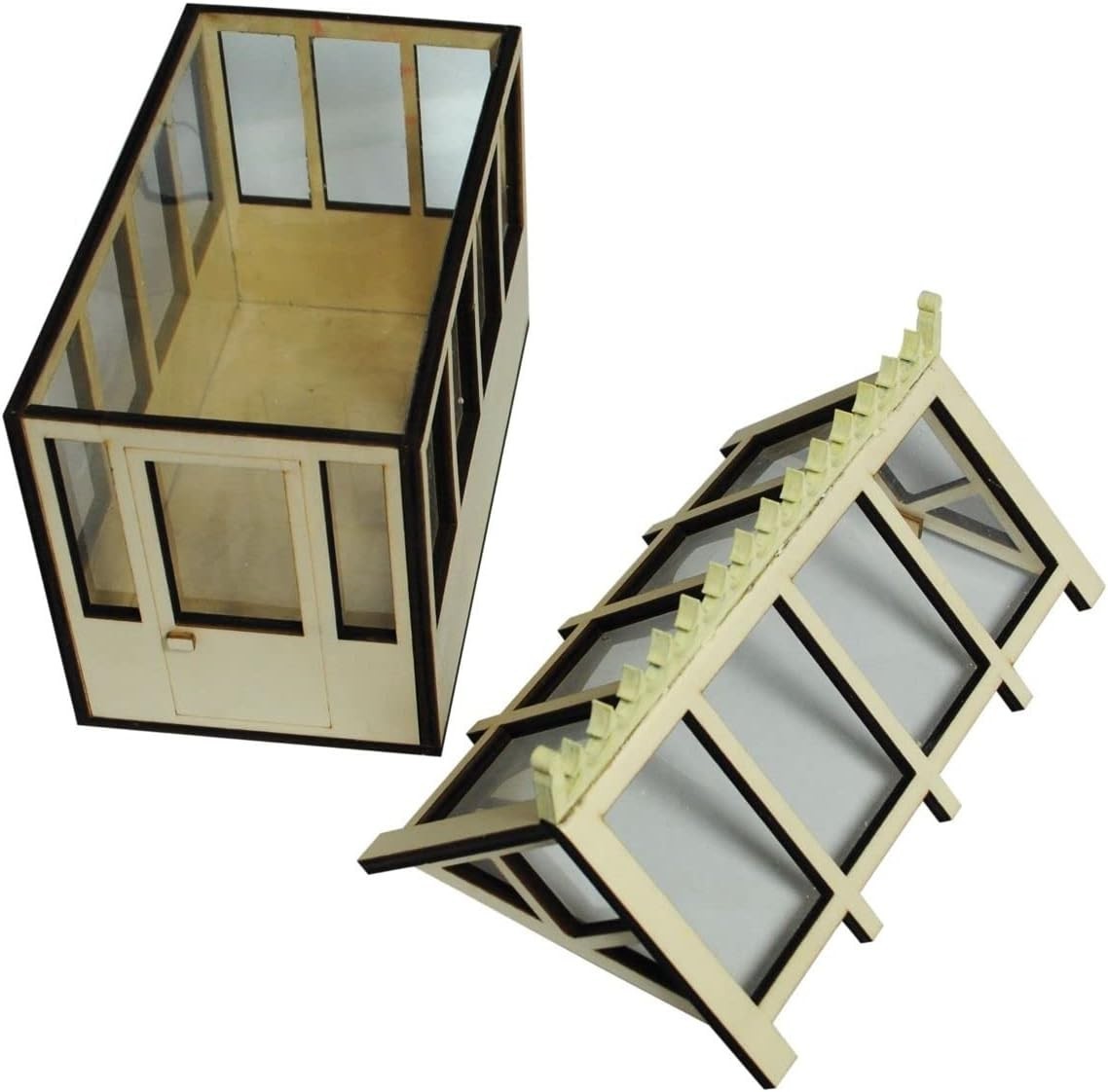 Mini Indoor Greenhouse Wooden Windowsill Herb & Cactus Display Box 21x20x13.5cm