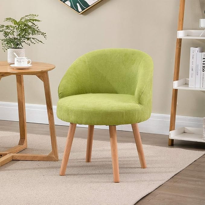 Set of 2 Green Accent Tub Chairs Small Lounge Sofa Upholstered Fabric