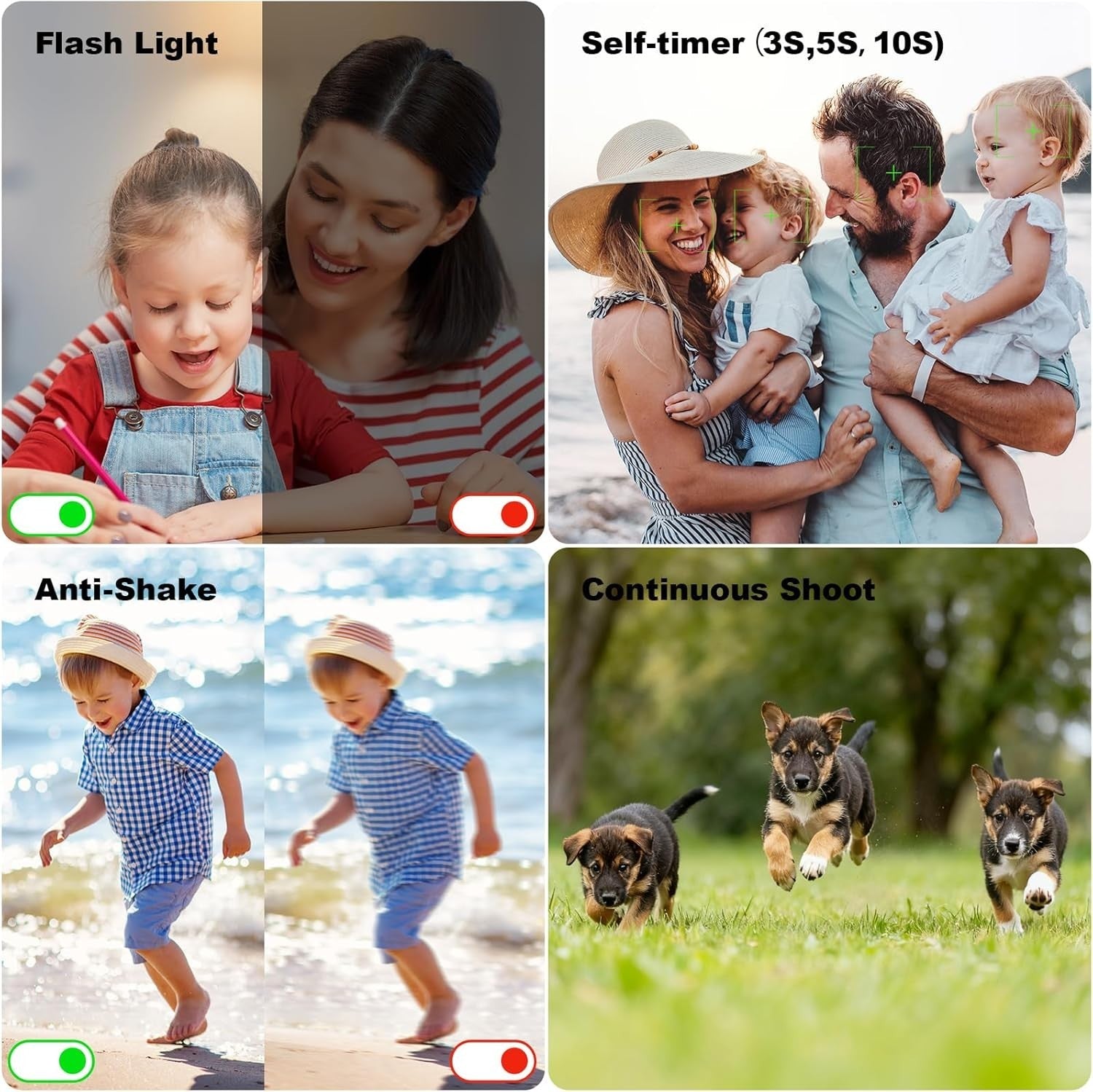 4K 64MP Vlogging Camera Flip Screen Zoom Camera w 32GB Card