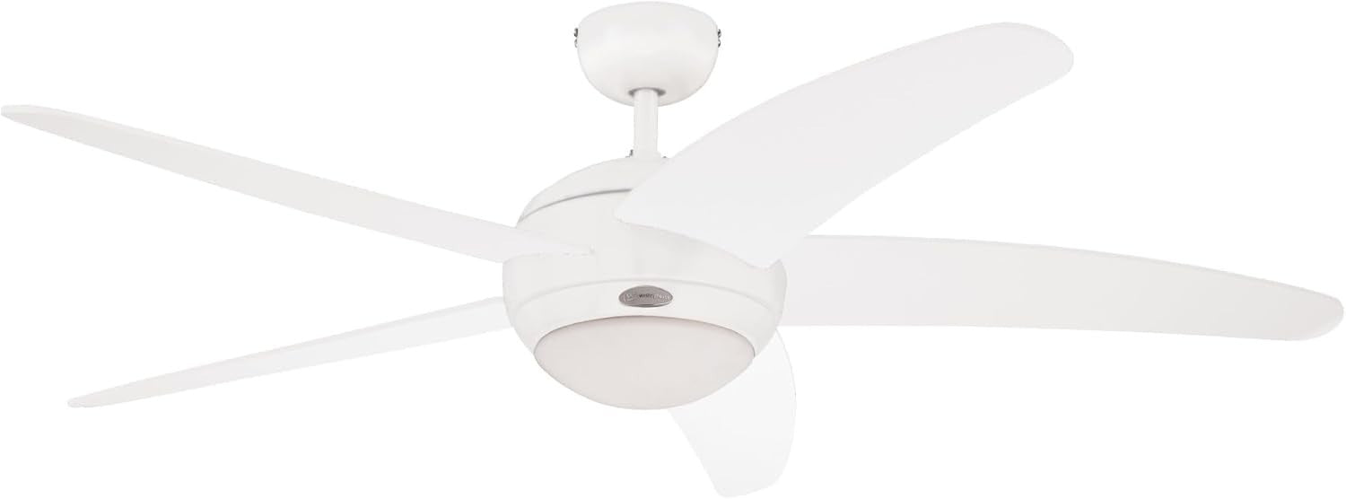 Westinghouse Bendan 132CM Ceiling Fan with Opal Glass, Remote, White, 5 Blades