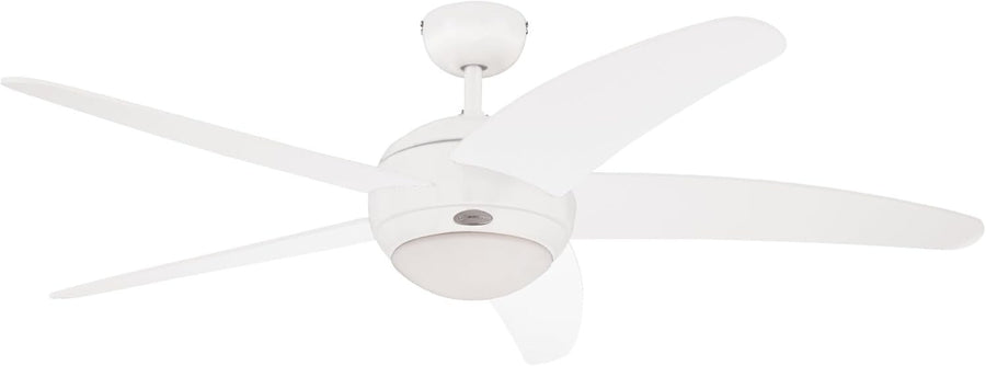 Westinghouse Bendan 132CM Ceiling Fan with Opal Glass, Remote, White, 5 Blades