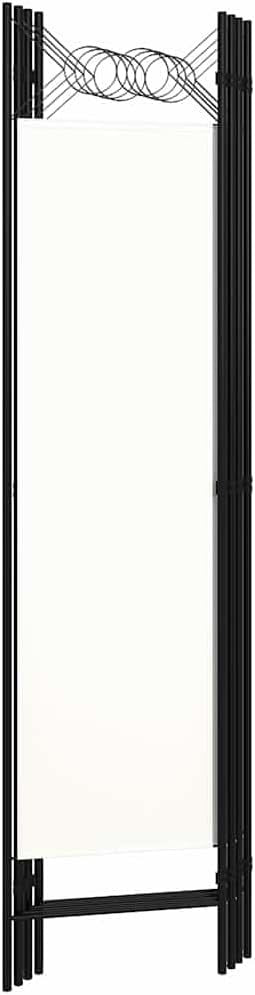 White 4 Panel Room Divider 180cm Folding Privacy Screen – Fabric Partition Wall