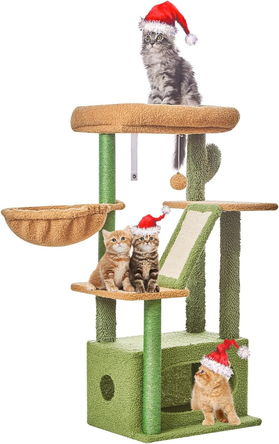 98cm Cat Tree Tower Indoor Scratching Post Condo Hammock & Perch