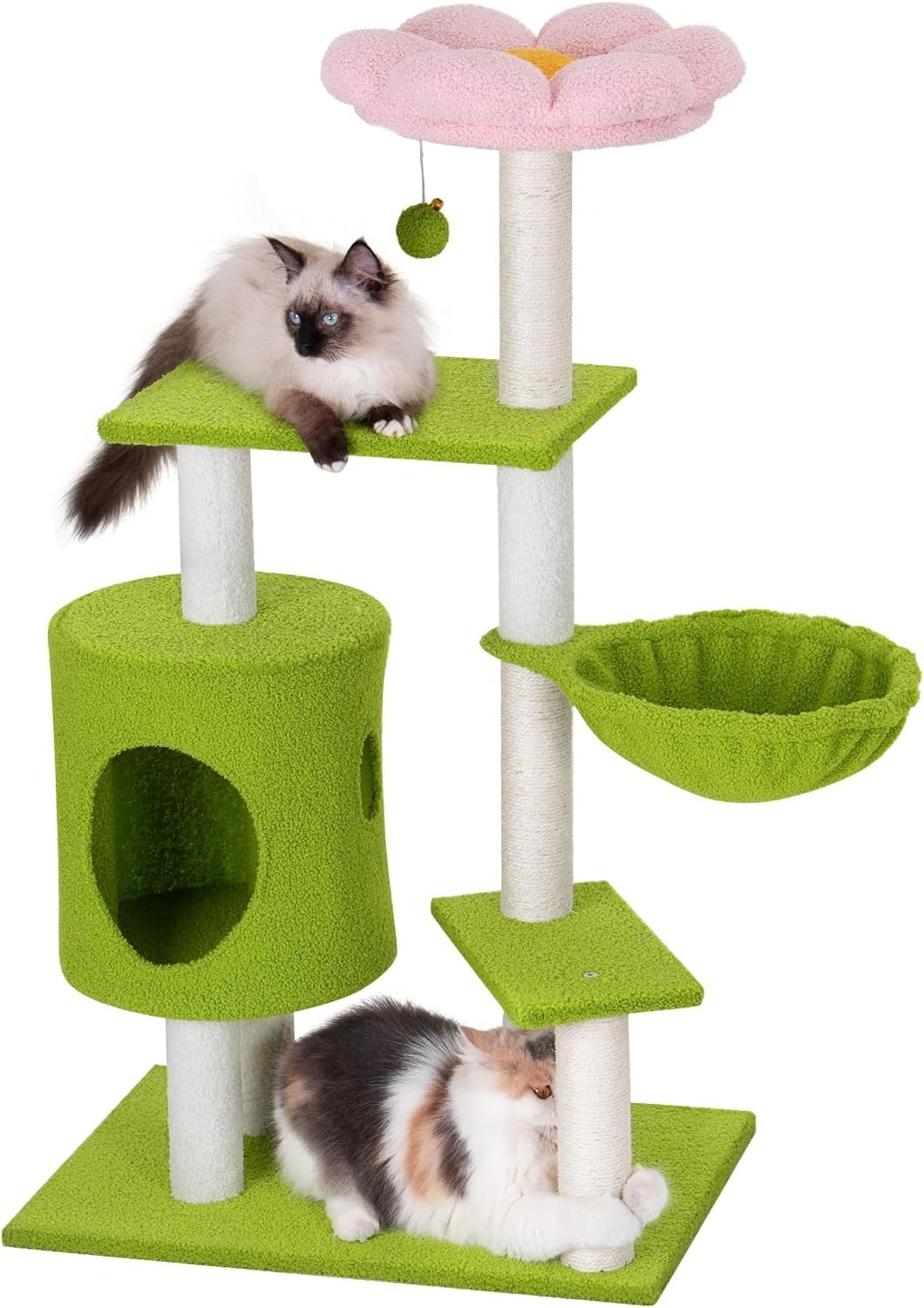 Cute Cat Tree Tower 104cm Scratching Post Condo Hammock for Indoor Cats
